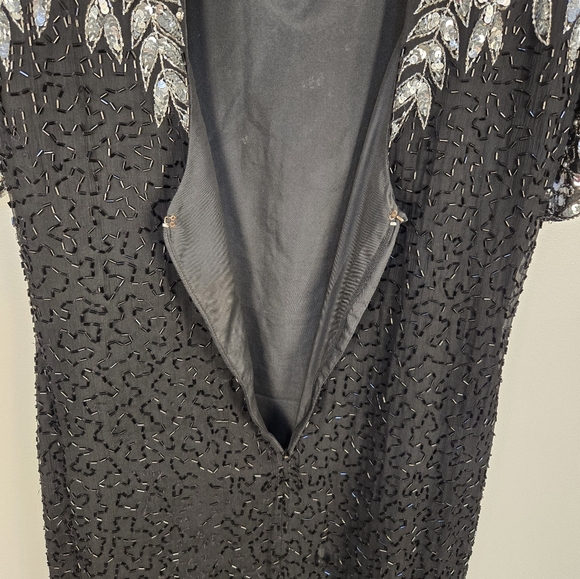 Stenway Black Beaded Short Sleeve Dress - Picture 4 of 6